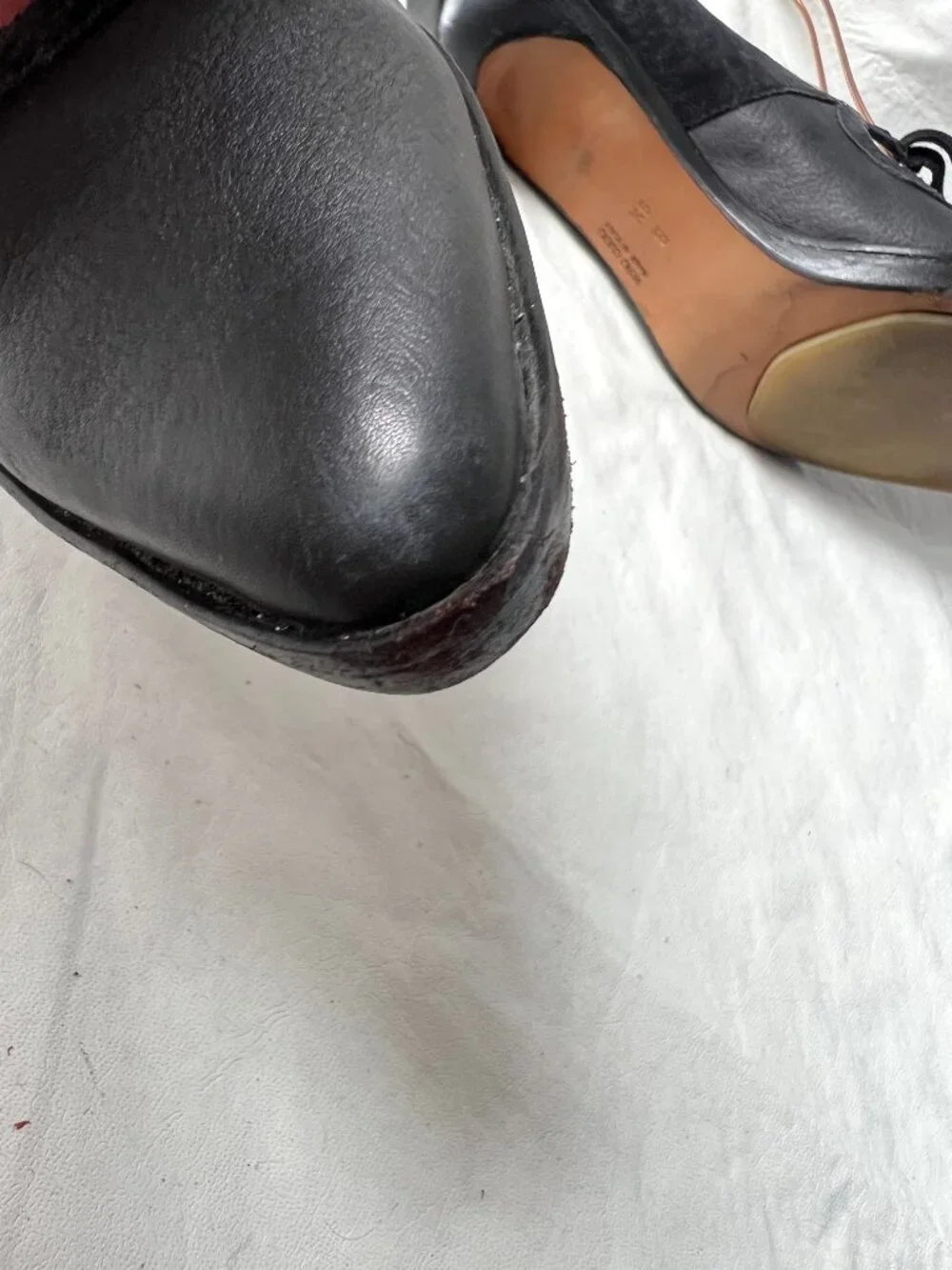 Diana Broussard high heels mary jane black suede leather pointed toe 9.5 pump - Picture 10 of 15